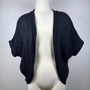 Elle Black Knit Open-Front Poncho Oversize XS